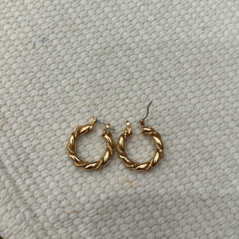 Gold Twisted Hoops